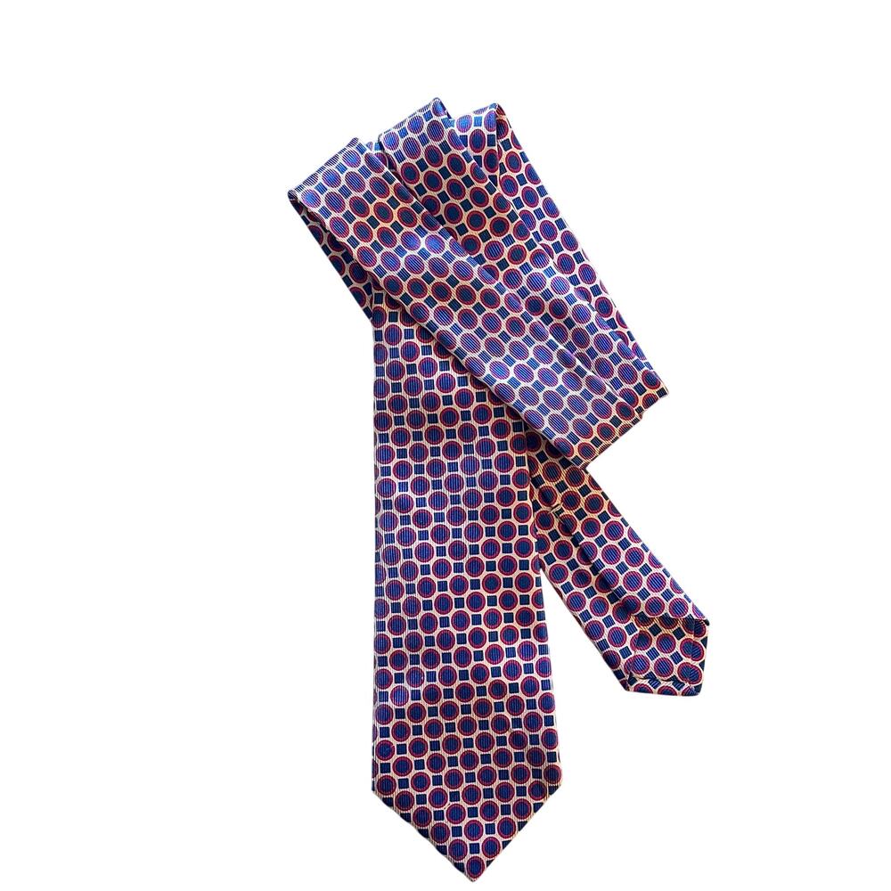 Kiton Geometric-Print Silk Tie